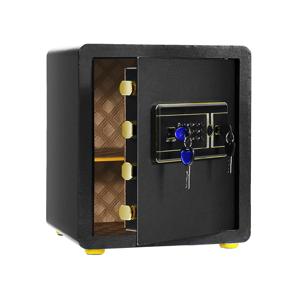 Coffre-fort de Sécurité Électronique 36 x 31 x 41 CM 46 L Système d'Alarme Clavier Numérique 4 Clés